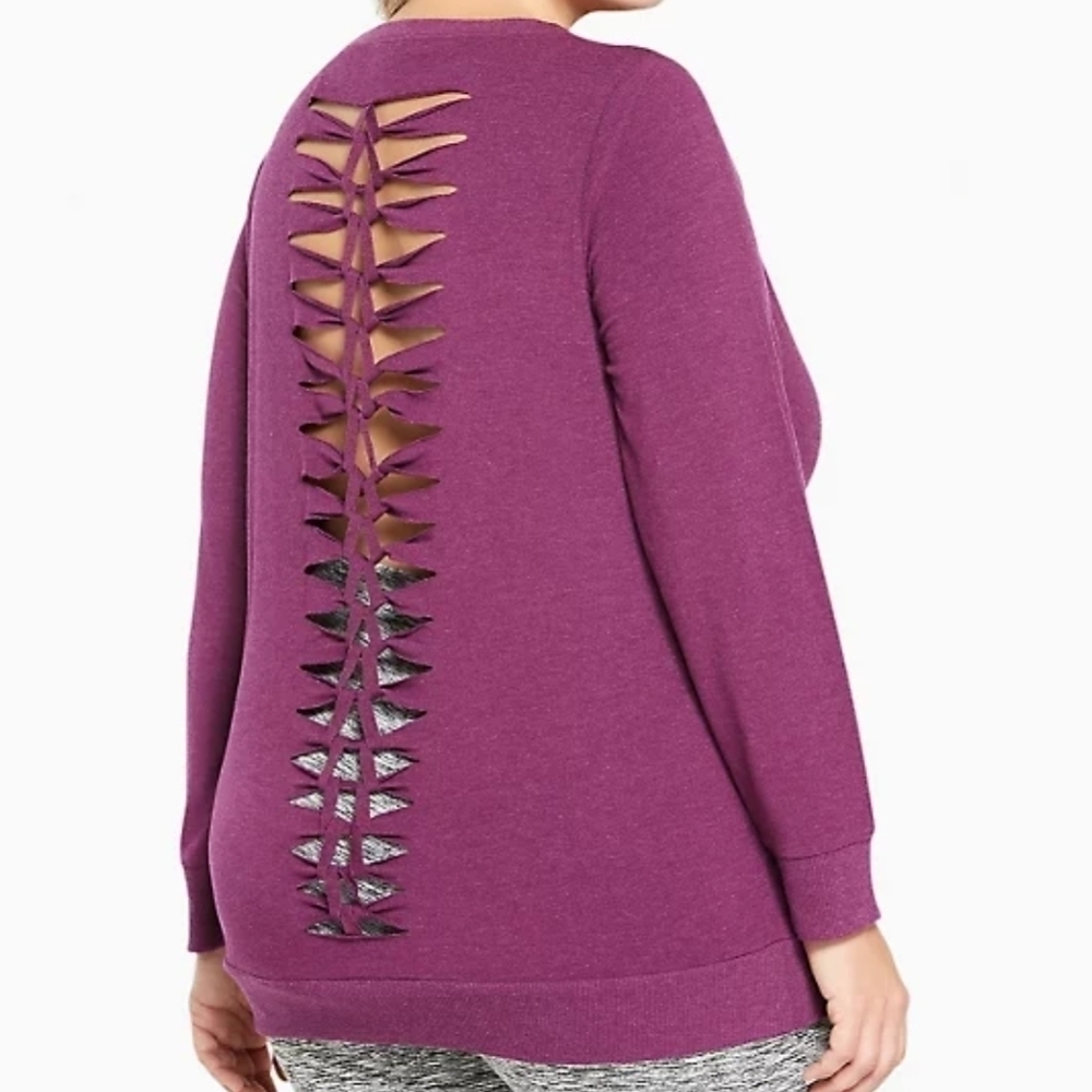 Torrid Slashed Back Purple Sweatshirt